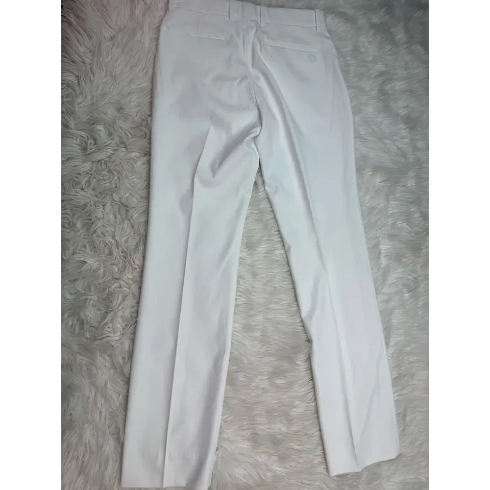 Tory Burch Sport Tech Twill Golf Pant White Size 2 Athleisure Preppy CC